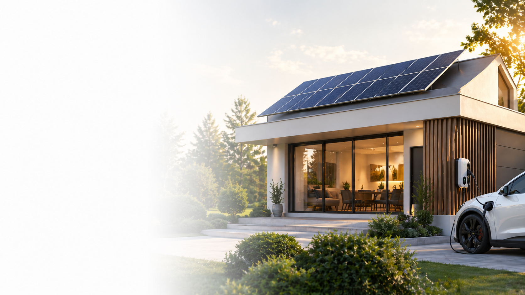 Casa com painéis solares